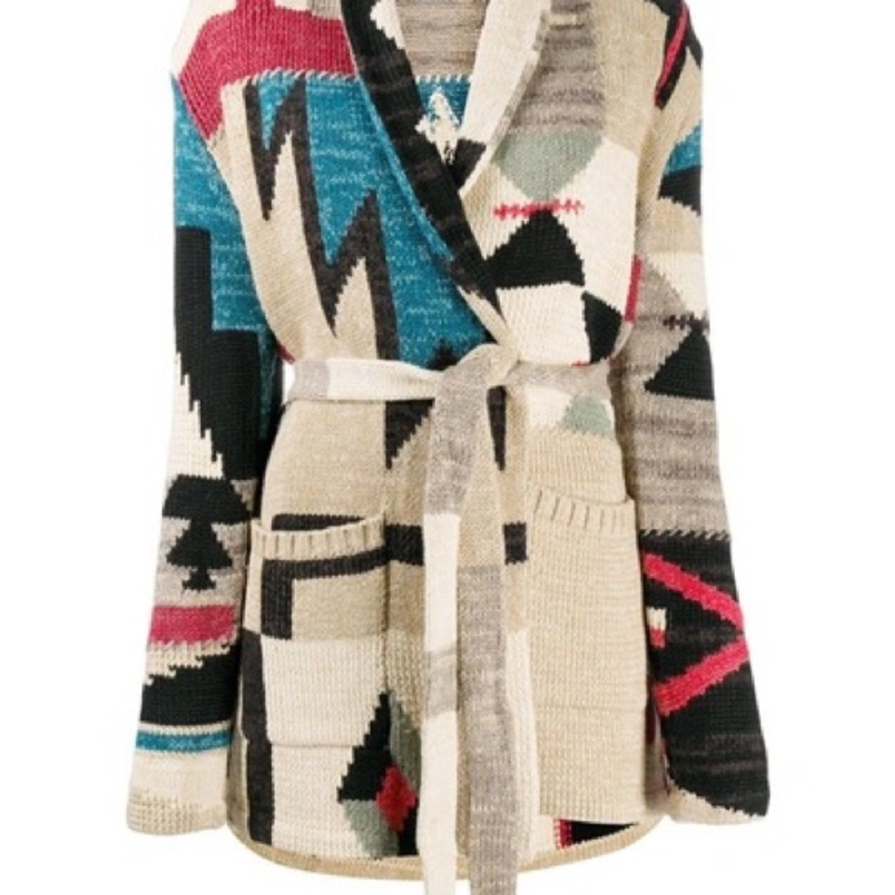 Polo Ralph Lauren Patchwork Belted Cardigan